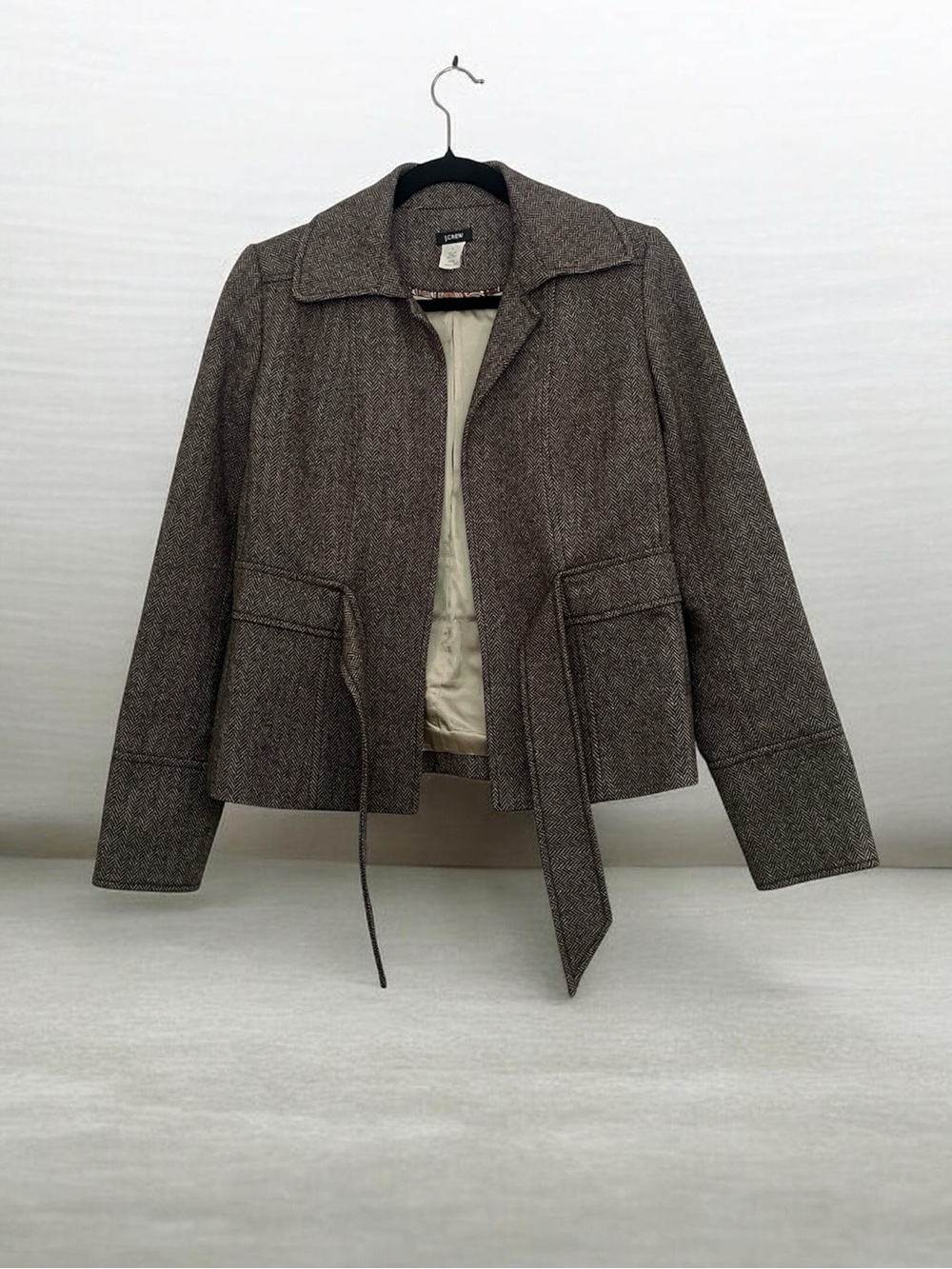 J. Crew Women’s Brown Tweed Belted Blazer Jacket